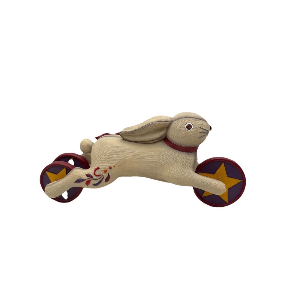 2001 Kathy Killip Demdaco Americana Christmas Figure Rabbit On Wheels Rare EUC
